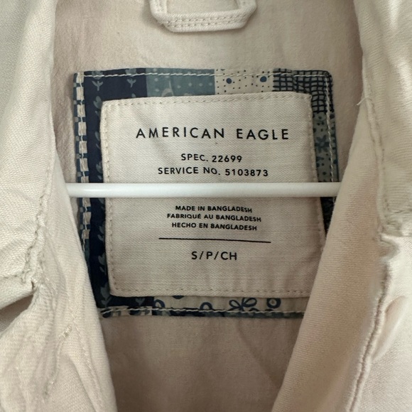 American Eagle Utility Jacket Beige Button Front Size Small - Picture 6 of 6